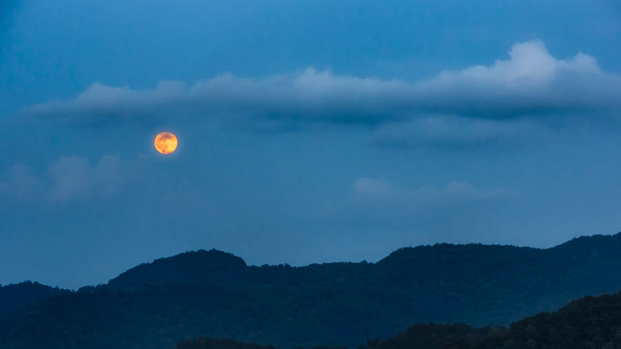 Moon over the Blue Ridge Mountains